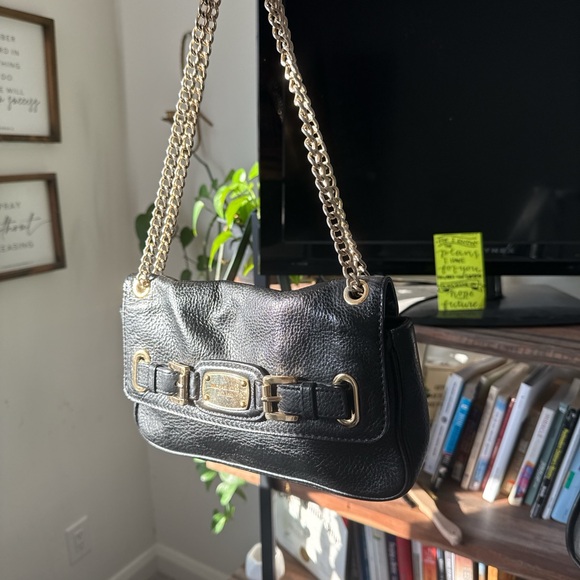 SOLD Vintage y2k Michael Kors Black Leather Chain Shoulder Bag - Picture 3 of 4